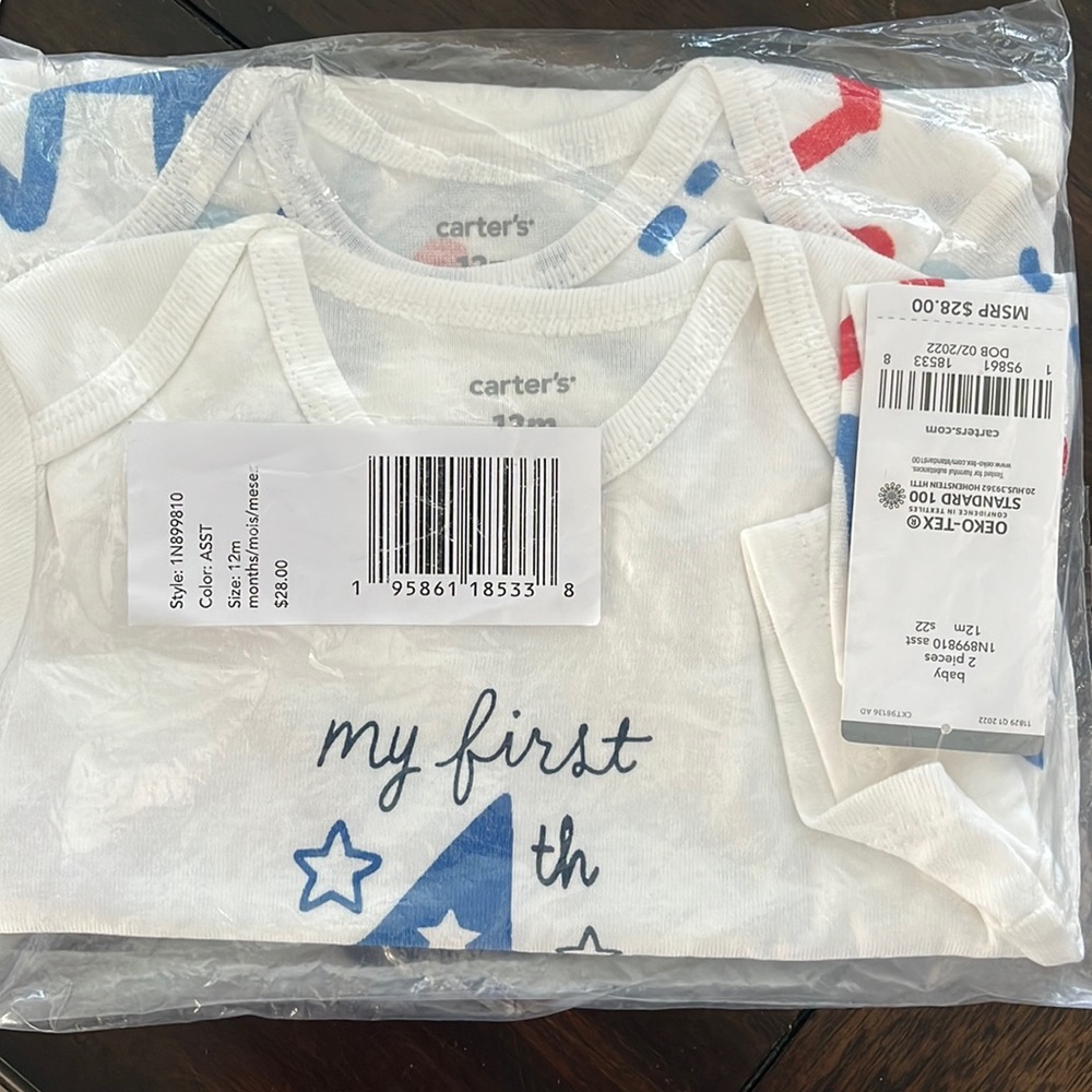 Carters happy first 4th of July onesies -2 pack